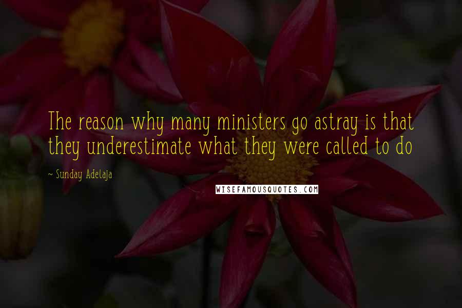 Sunday Adelaja Quotes: The reason why many ministers go astray is that they underestimate what they were called to do