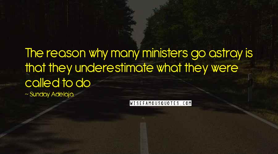 Sunday Adelaja Quotes: The reason why many ministers go astray is that they underestimate what they were called to do