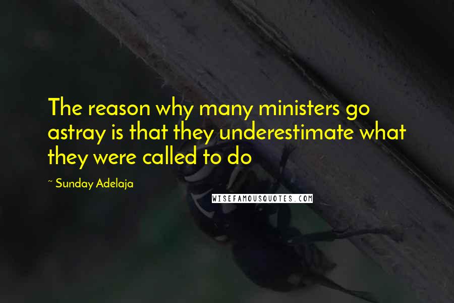 Sunday Adelaja Quotes: The reason why many ministers go astray is that they underestimate what they were called to do