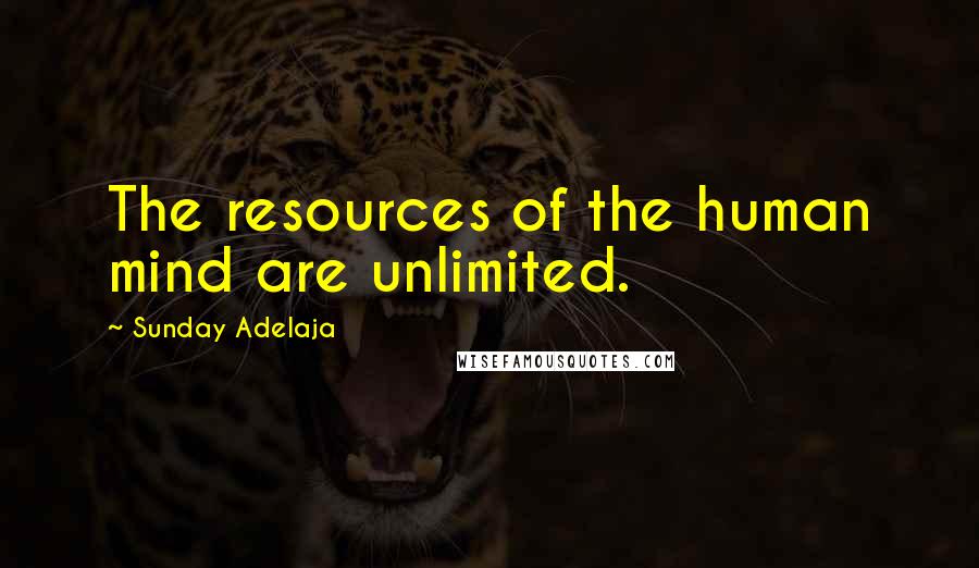 Sunday Adelaja Quotes: The resources of the human mind are unlimited.