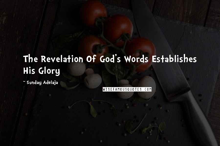 Sunday Adelaja Quotes: The Revelation Of God's Words Establishes His Glory