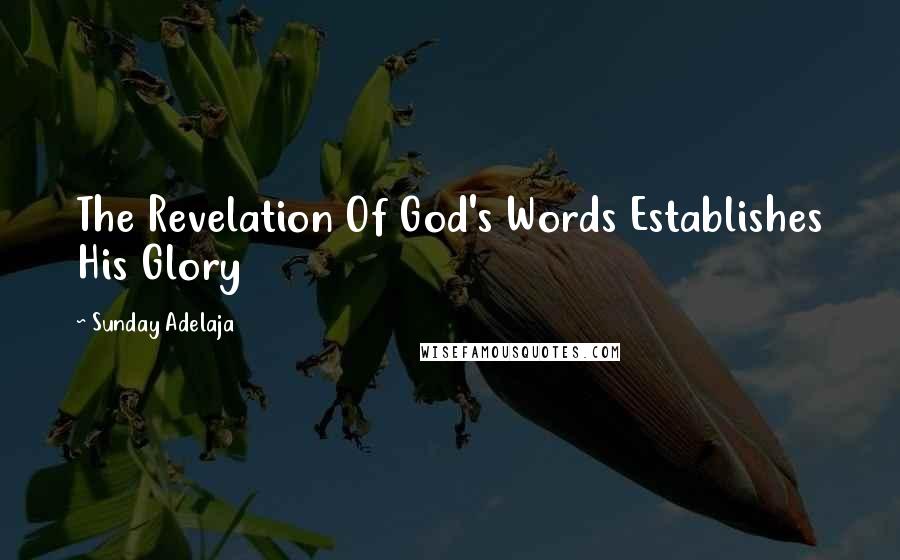 Sunday Adelaja Quotes: The Revelation Of God's Words Establishes His Glory