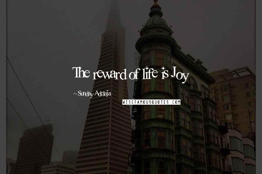 Sunday Adelaja Quotes: The reward of life is Joy