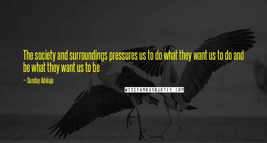 Sunday Adelaja Quotes: The society and surroundings pressures us to do what they want us to do and be what they want us to be