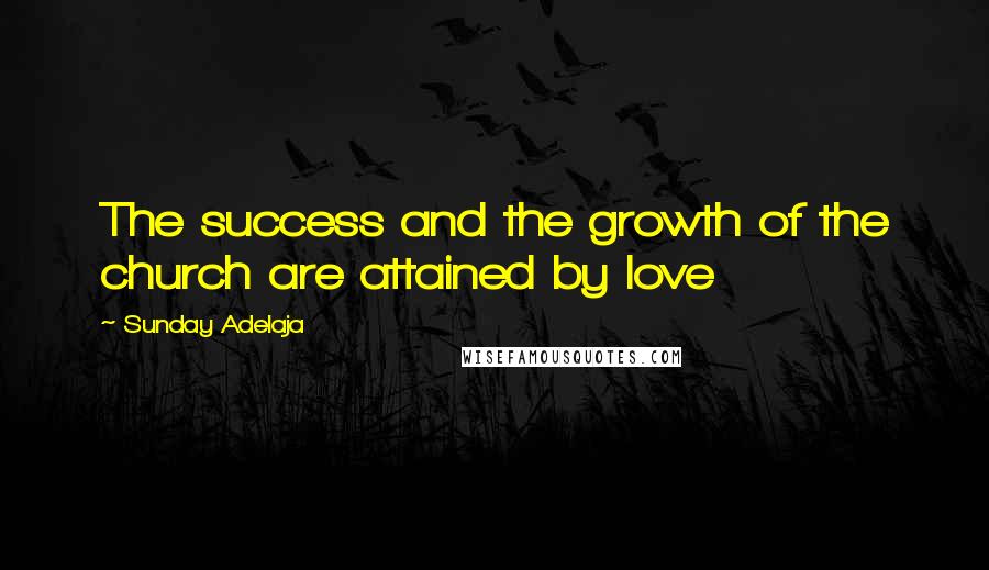 Sunday Adelaja Quotes: The success and the growth of the church are attained by love