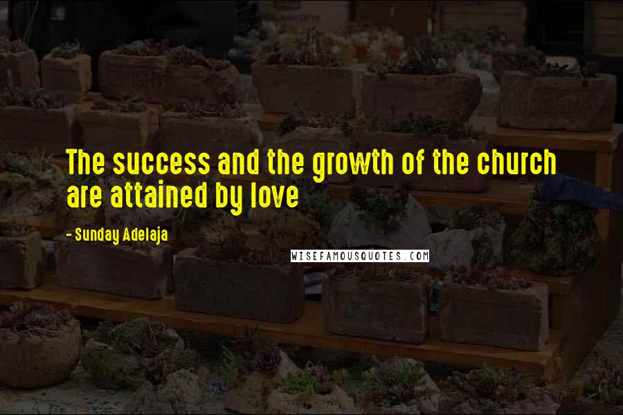 Sunday Adelaja Quotes: The success and the growth of the church are attained by love