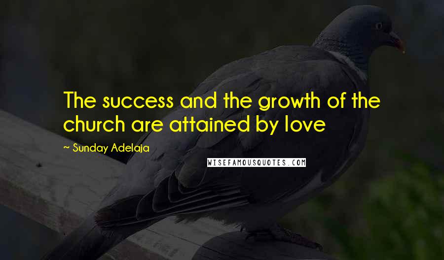 Sunday Adelaja Quotes: The success and the growth of the church are attained by love