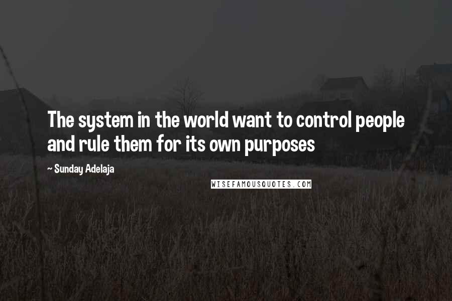 Sunday Adelaja Quotes: The system in the world want to control people and rule them for its own purposes