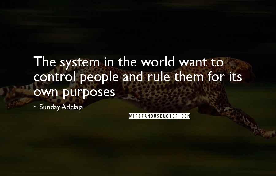 Sunday Adelaja Quotes: The system in the world want to control people and rule them for its own purposes