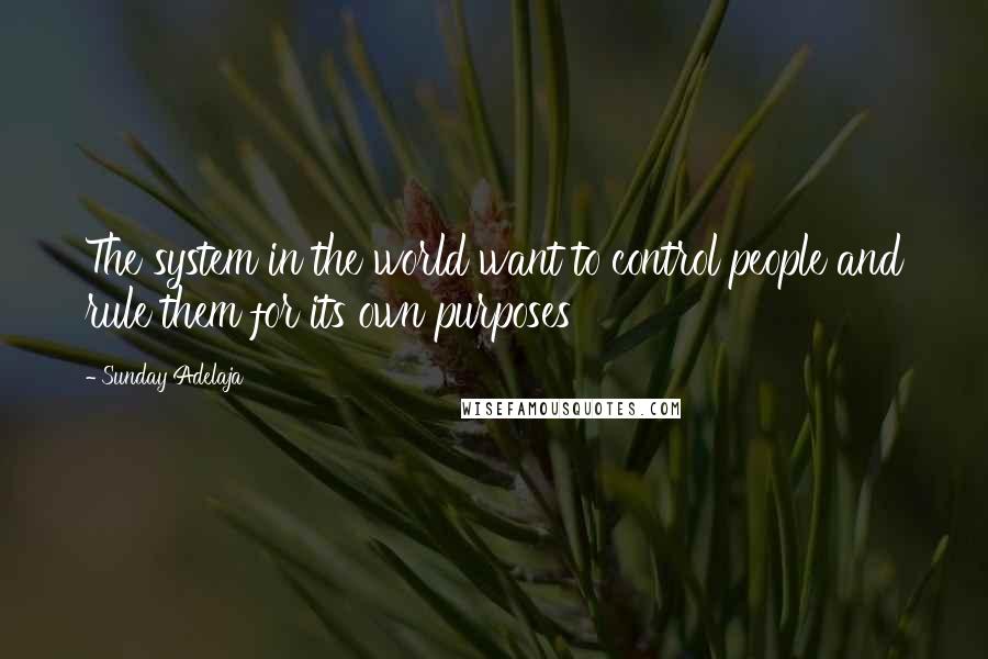 Sunday Adelaja Quotes: The system in the world want to control people and rule them for its own purposes