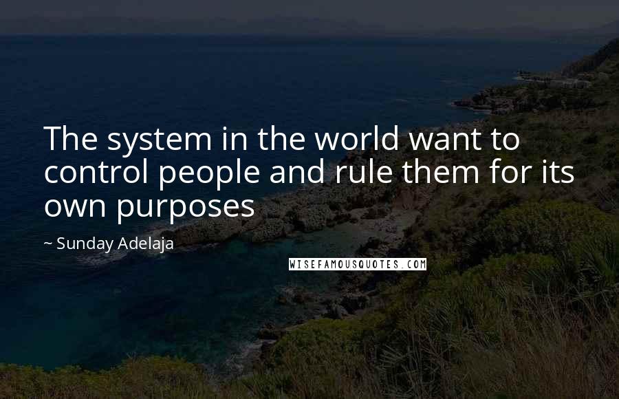 Sunday Adelaja Quotes: The system in the world want to control people and rule them for its own purposes