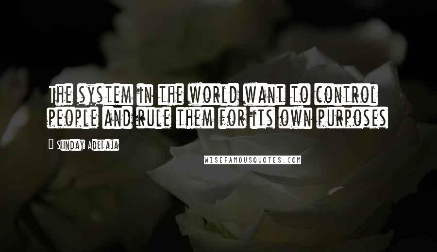 Sunday Adelaja Quotes: The system in the world want to control people and rule them for its own purposes