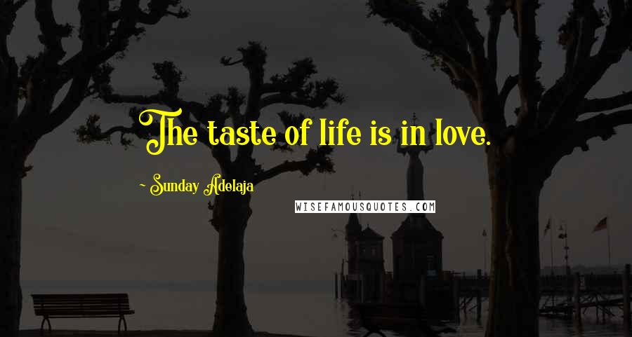 Sunday Adelaja Quotes: The taste of life is in love.