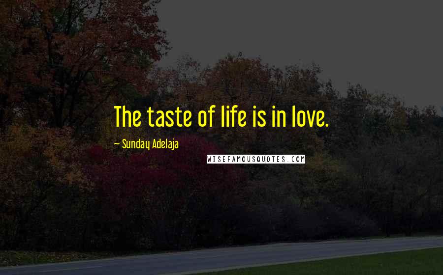 Sunday Adelaja Quotes: The taste of life is in love.