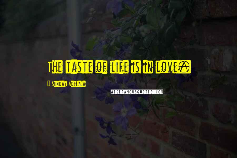 Sunday Adelaja Quotes: The taste of life is in love.