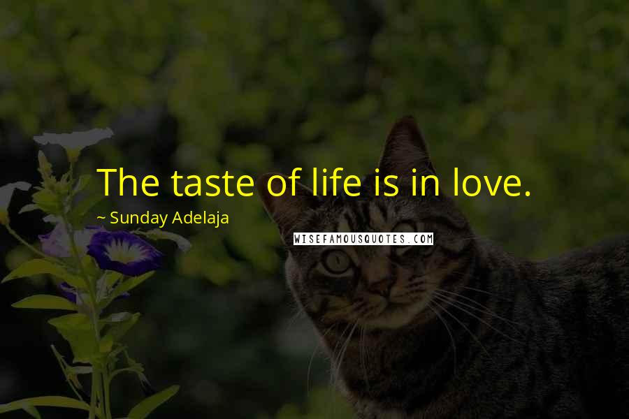 Sunday Adelaja Quotes: The taste of life is in love.