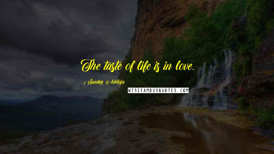 Sunday Adelaja Quotes: The taste of life is in love.
