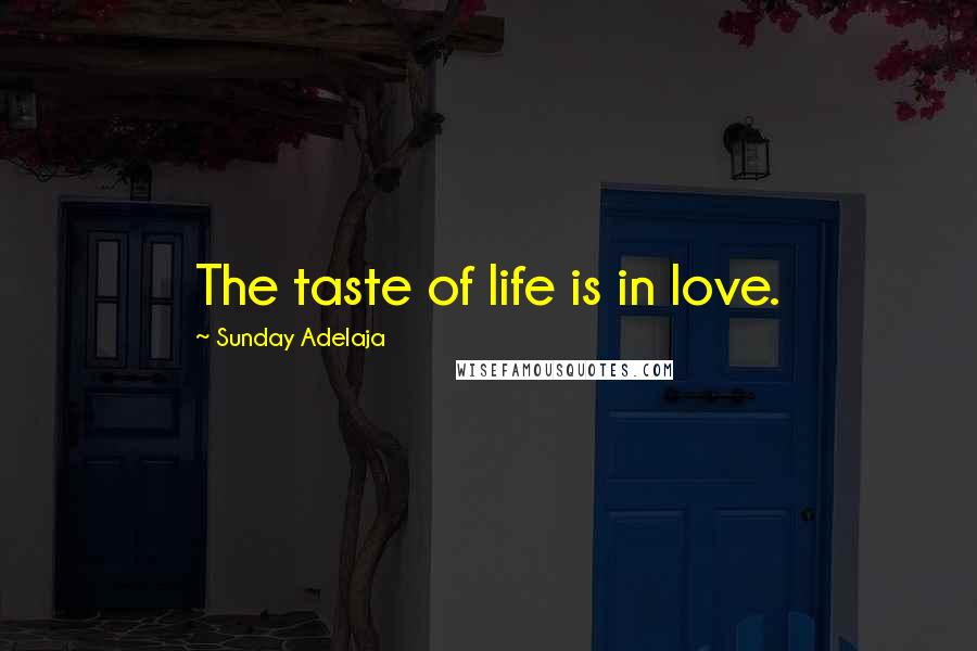 Sunday Adelaja Quotes: The taste of life is in love.
