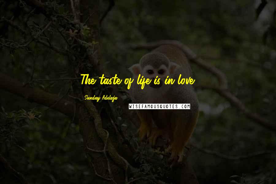Sunday Adelaja Quotes: The taste of life is in love.