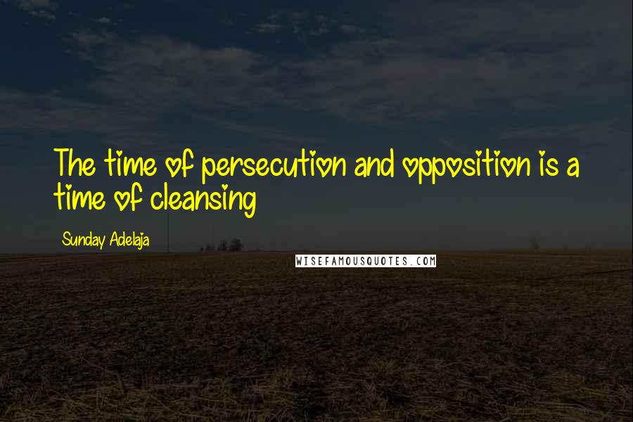 Sunday Adelaja Quotes: The time of persecution and opposition is a time of cleansing