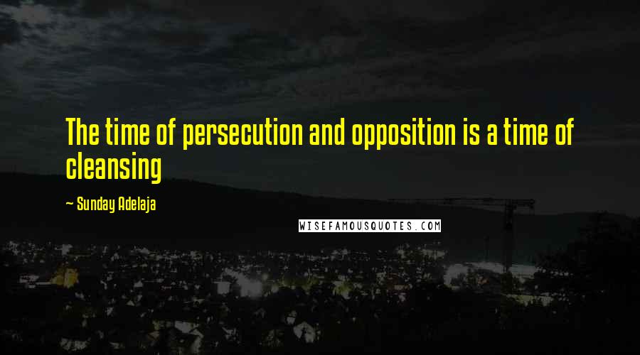 Sunday Adelaja Quotes: The time of persecution and opposition is a time of cleansing