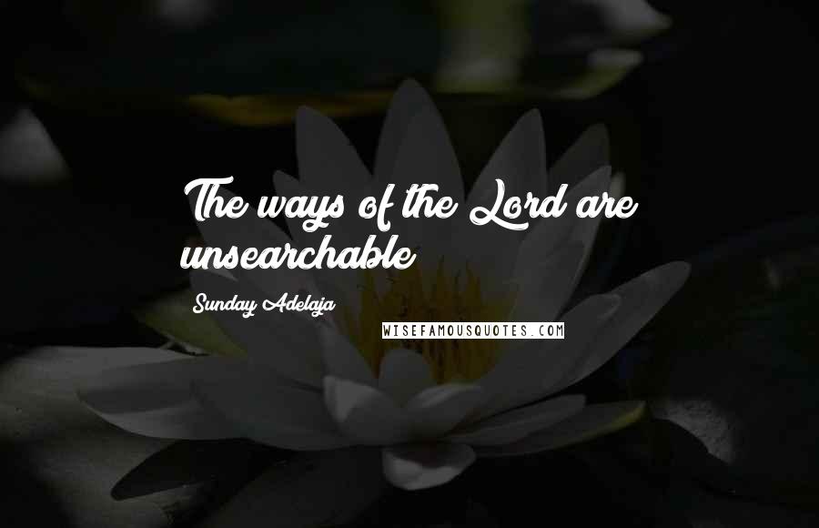 Sunday Adelaja Quotes: The ways of the Lord are unsearchable