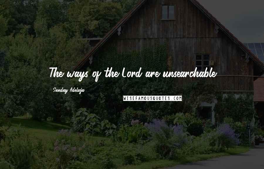 Sunday Adelaja Quotes: The ways of the Lord are unsearchable
