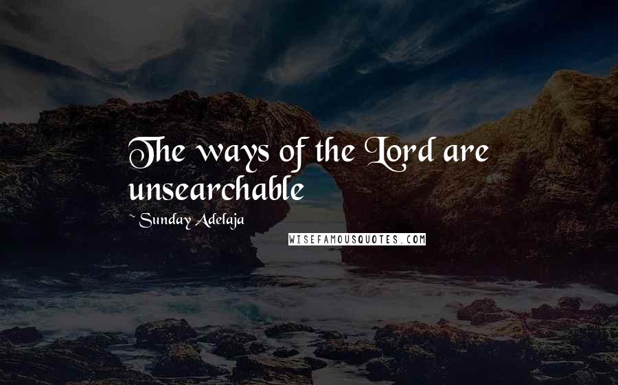 Sunday Adelaja Quotes: The ways of the Lord are unsearchable