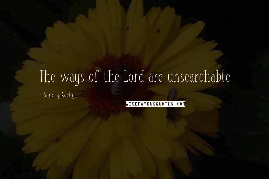 Sunday Adelaja Quotes: The ways of the Lord are unsearchable