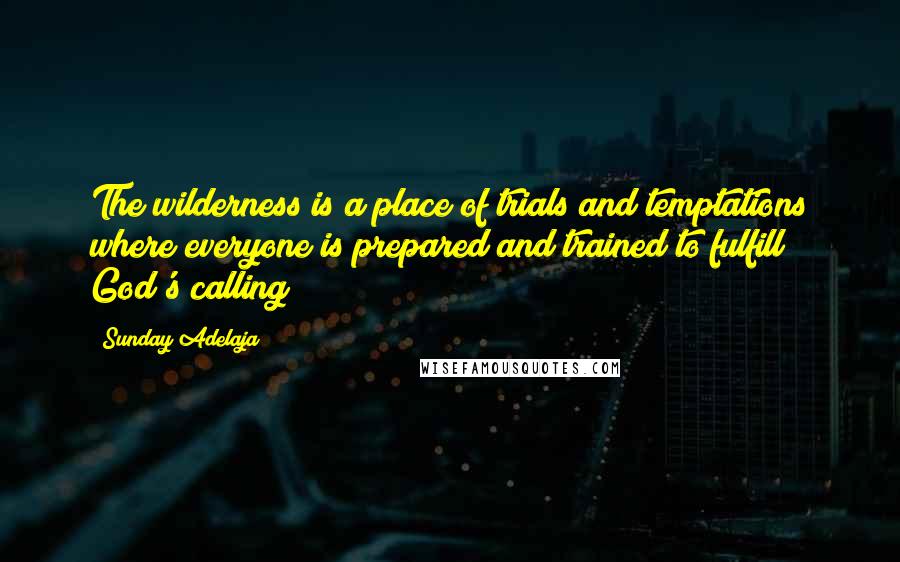 Sunday Adelaja Quotes: The wilderness is a place of trials and temptations where everyone is prepared and trained to fulfill God's calling