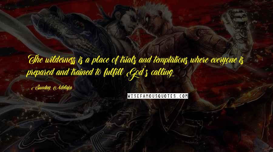 Sunday Adelaja Quotes: The wilderness is a place of trials and temptations where everyone is prepared and trained to fulfill God's calling