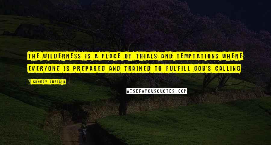 Sunday Adelaja Quotes: The wilderness is a place of trials and temptations where everyone is prepared and trained to fulfill God's calling