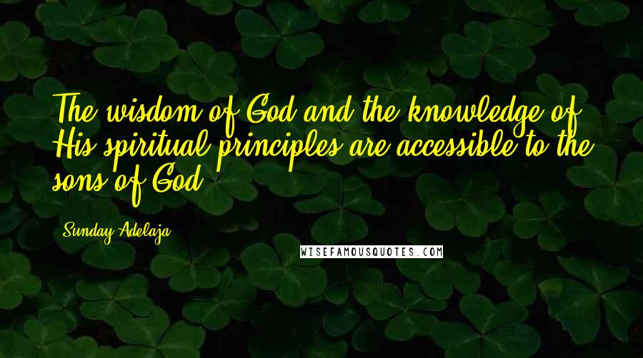 Sunday Adelaja Quotes: The wisdom of God and the knowledge of His spiritual principles are accessible to the sons of God