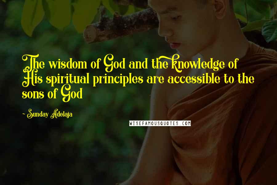 Sunday Adelaja Quotes: The wisdom of God and the knowledge of His spiritual principles are accessible to the sons of God