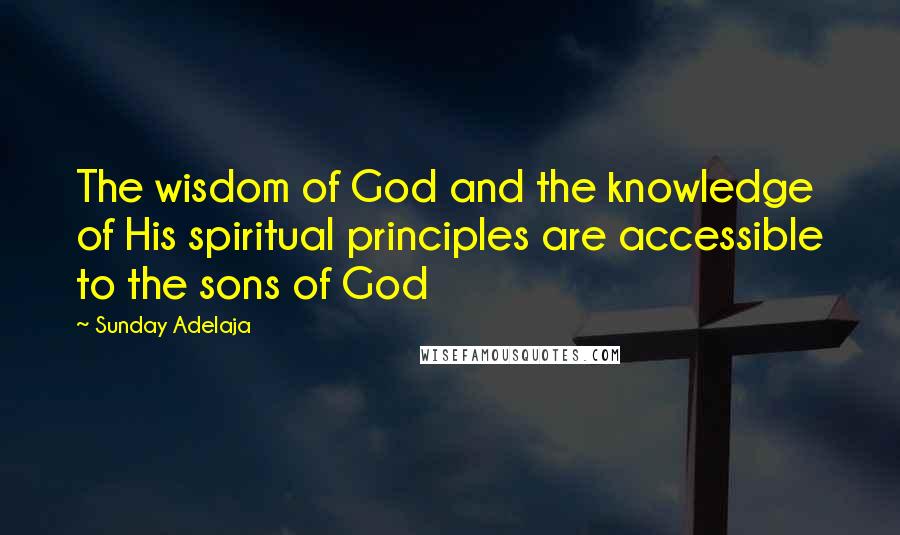 Sunday Adelaja Quotes: The wisdom of God and the knowledge of His spiritual principles are accessible to the sons of God