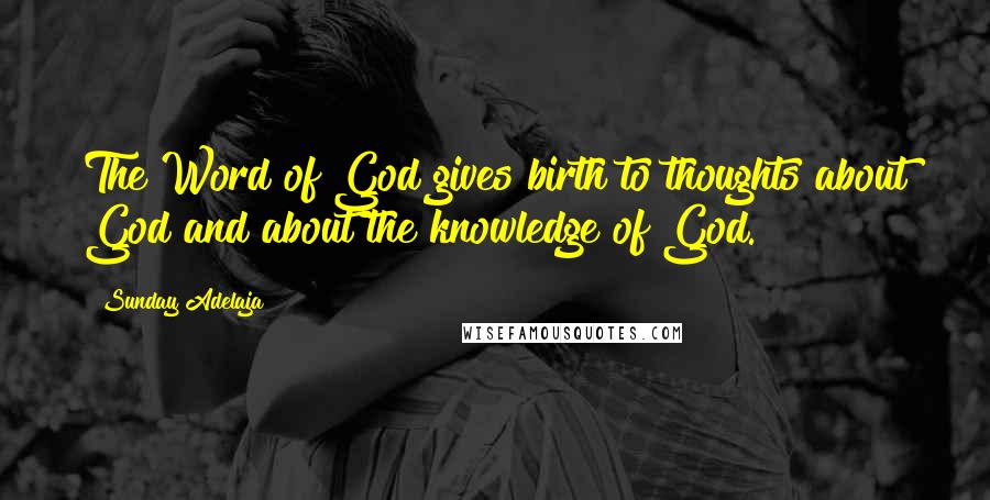 Sunday Adelaja Quotes: The Word of God gives birth to thoughts about God and about the knowledge of God.