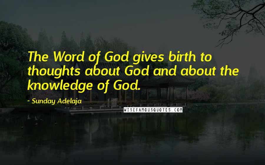 Sunday Adelaja Quotes: The Word of God gives birth to thoughts about God and about the knowledge of God.