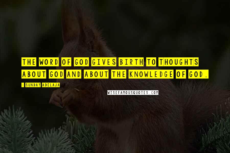 Sunday Adelaja Quotes: The Word of God gives birth to thoughts about God and about the knowledge of God.
