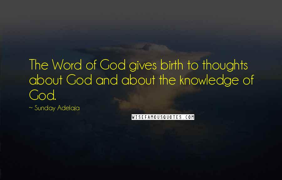 Sunday Adelaja Quotes: The Word of God gives birth to thoughts about God and about the knowledge of God.