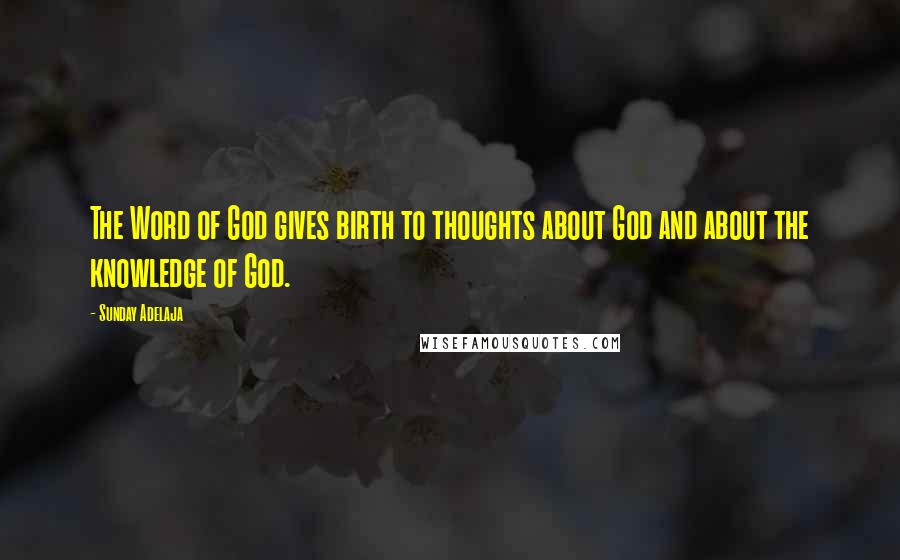 Sunday Adelaja Quotes: The Word of God gives birth to thoughts about God and about the knowledge of God.