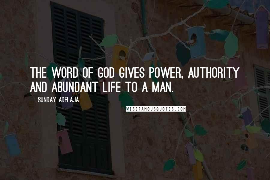 Sunday Adelaja Quotes: The Word of God gives power, authority and abundant life to a man.