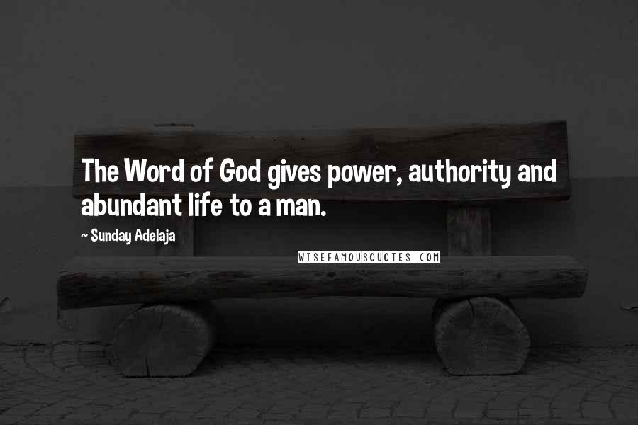 Sunday Adelaja Quotes: The Word of God gives power, authority and abundant life to a man.