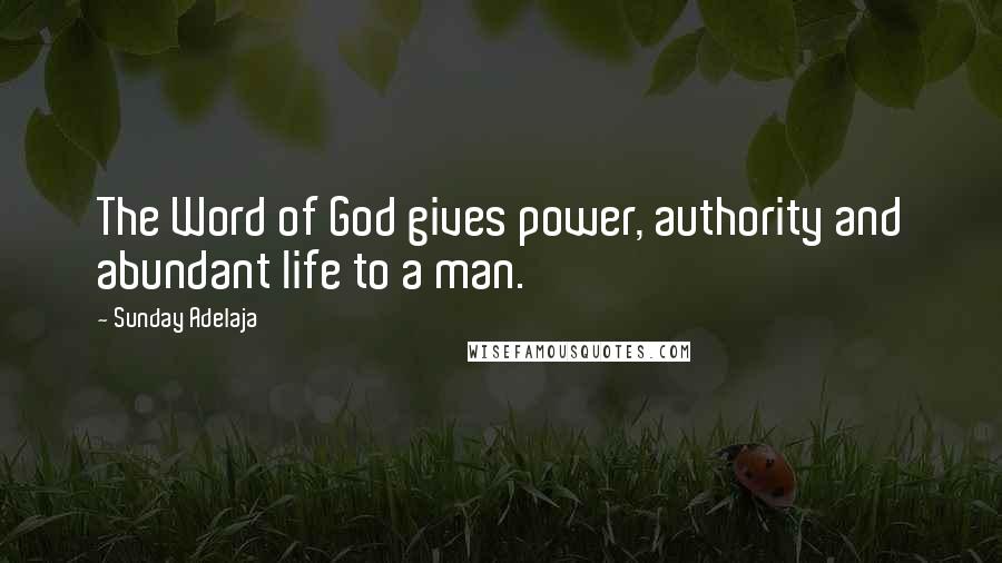 Sunday Adelaja Quotes: The Word of God gives power, authority and abundant life to a man.