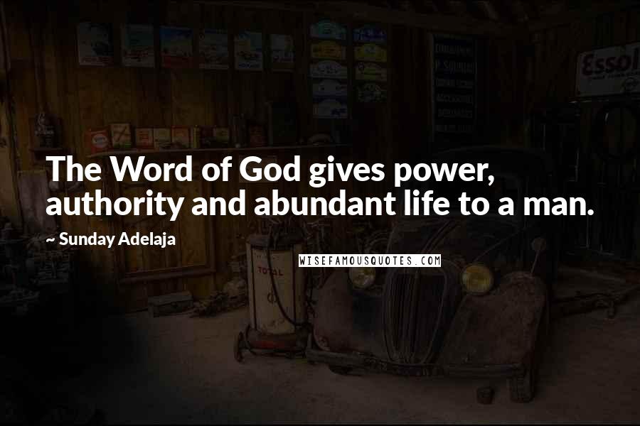 Sunday Adelaja Quotes: The Word of God gives power, authority and abundant life to a man.