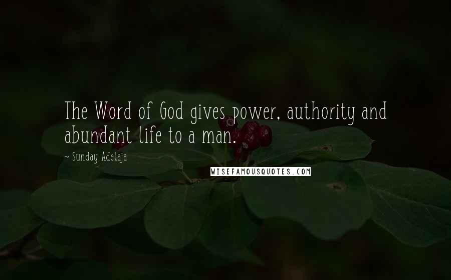 Sunday Adelaja Quotes: The Word of God gives power, authority and abundant life to a man.