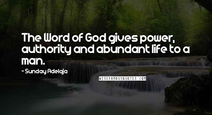 Sunday Adelaja Quotes: The Word of God gives power, authority and abundant life to a man.