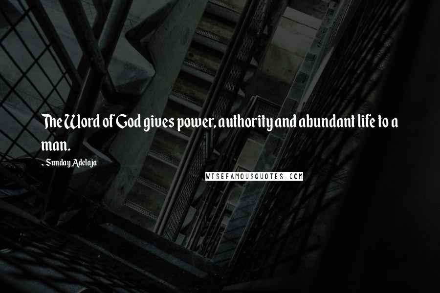 Sunday Adelaja Quotes: The Word of God gives power, authority and abundant life to a man.