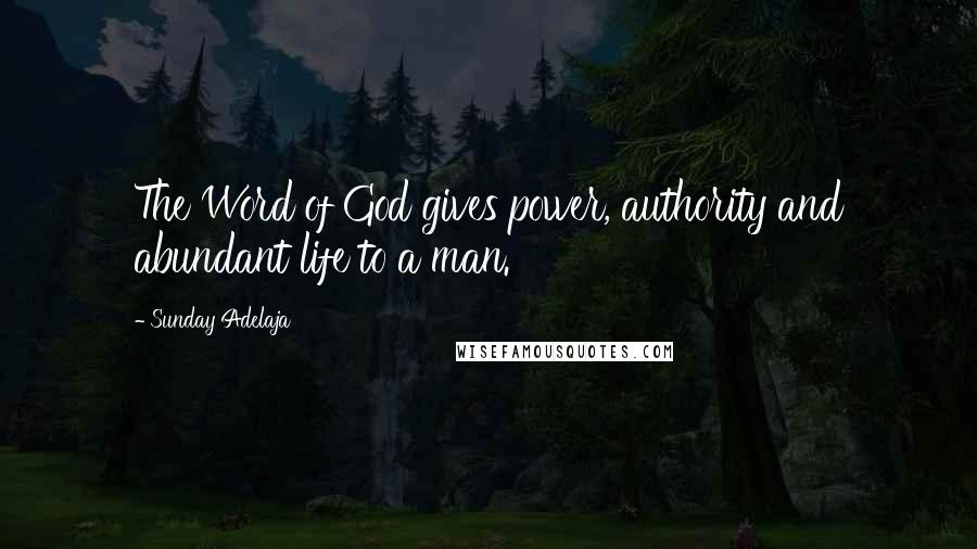 Sunday Adelaja Quotes: The Word of God gives power, authority and abundant life to a man.