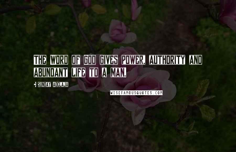 Sunday Adelaja Quotes: The Word of God gives power, authority and abundant life to a man.