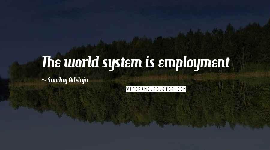 Sunday Adelaja Quotes: The world system is employment
